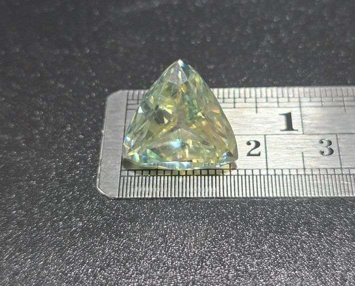Huge Rare 5 Ct VVs1 Trillion Cut Amber Ice Lab Simulated Diamond Soloitaire