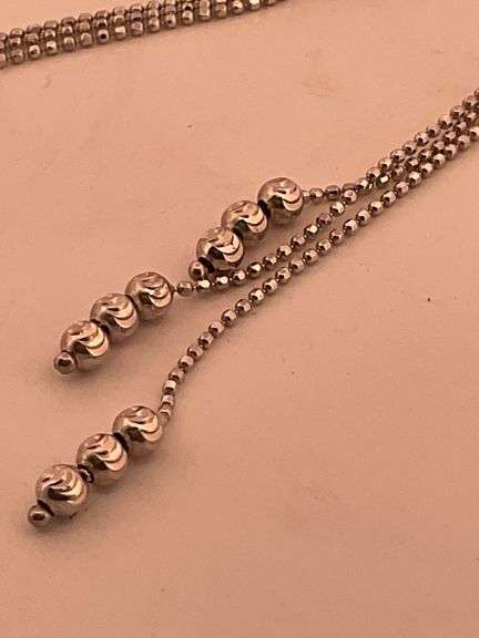 14K WHITE GOLD DANGLING EARRINGS