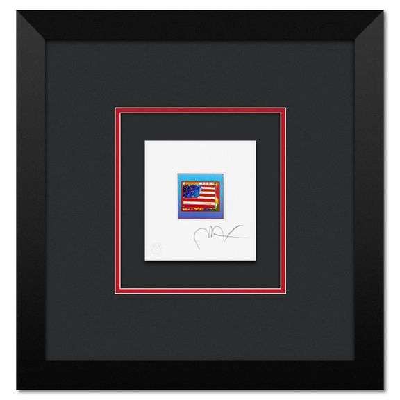 Flag with Heart on Blue by Peter Max