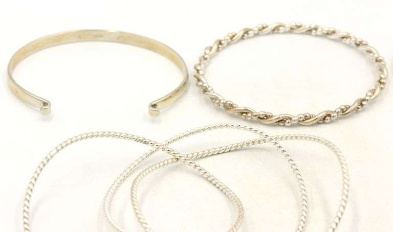 Group lot of 925 sterling silver bangles