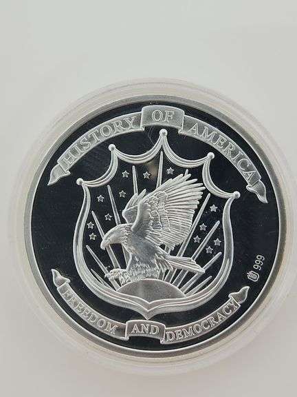 $20 Republic Of Liberia Louisiana Purchase & Mayflower Compact Silver Coins