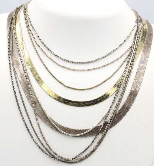 Group lot of 9 Vintage 925 sterling silver necklaces