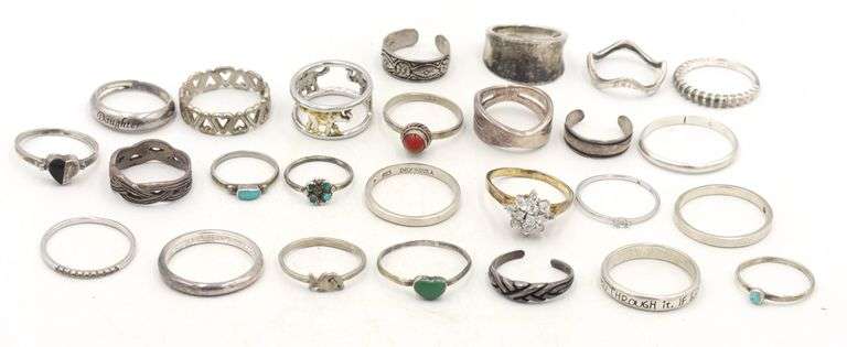 Group lot of Vintage 925 sterling silver rings