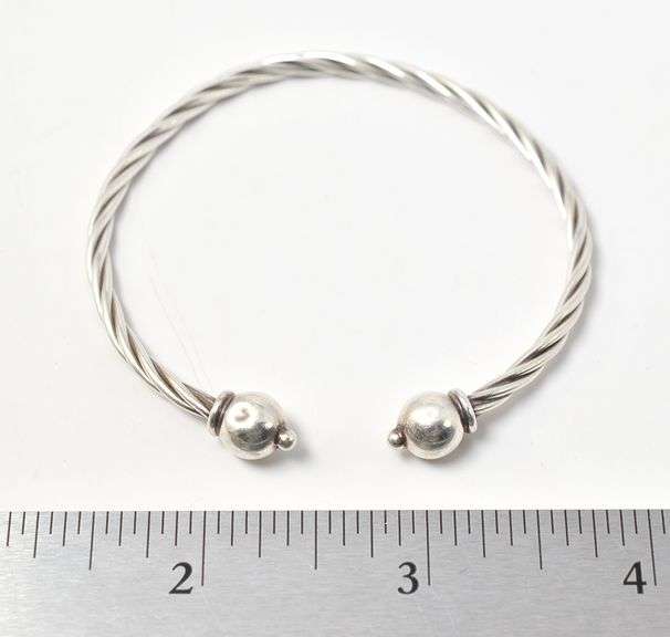 Simple Twist Cuff Bracelet in Sterling Silver 10.2grams
