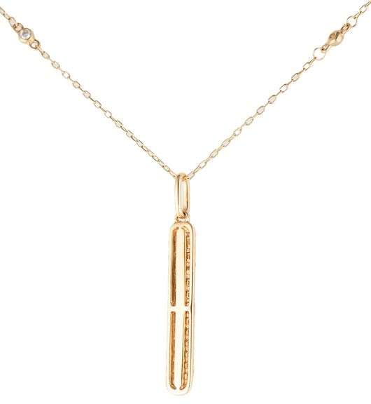 New 0.31ctw Diamond Stick Pendant Station Necklace in 14K