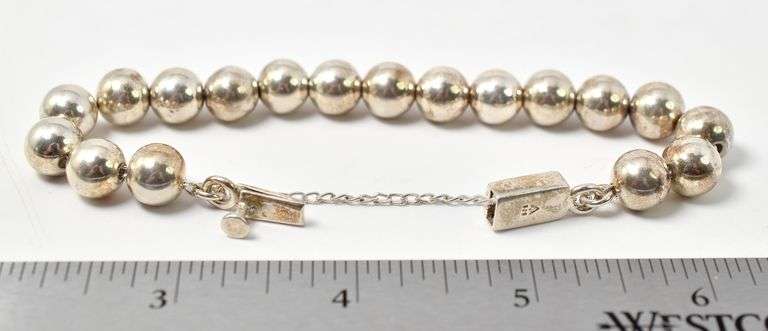Beaded Link Bracelet in Sterling Silver 31.2grams
