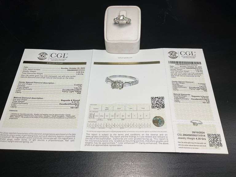 CERTIFIED BRAND NEW 14K WHITE GOLD DIAMOND ENGAGEMENT RING