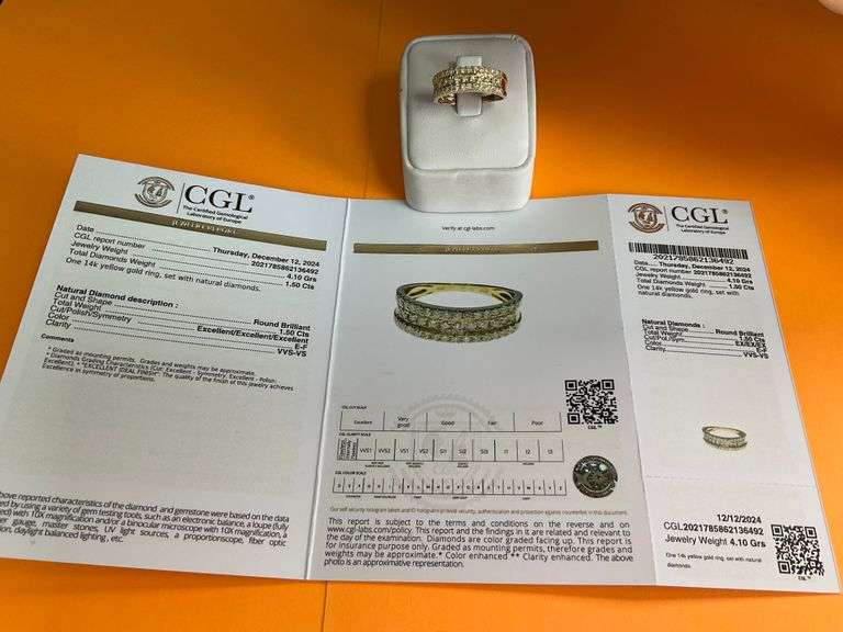 CERTIFIED BRAND NEW 14K YELLOW GOLD DIAMOND BAND