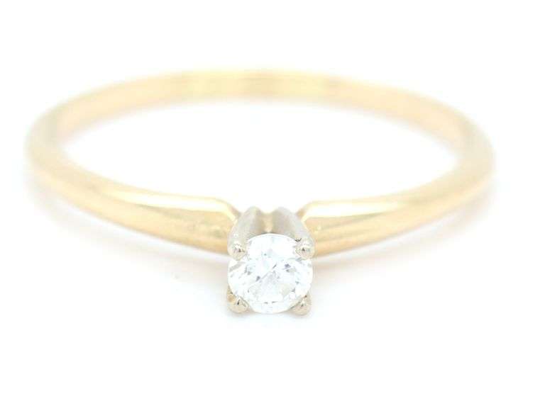 Sweet 14K YG 18 Point Diamond Ring
