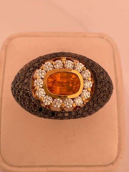 CERTIFIED BRAND NEW 18K GOLD DIAMOND AND SAPPHIRE RING