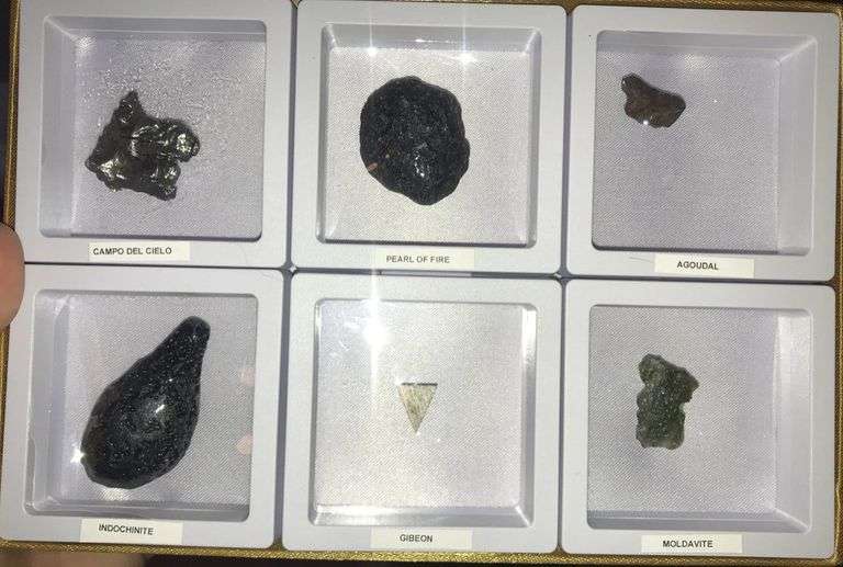 Real Meteorites & Tektite Collection 6-pcs