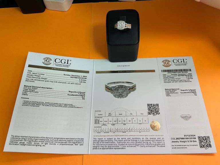 CERTIFIED 14K WHITE AND ROSE GOLD DIAMOND RING