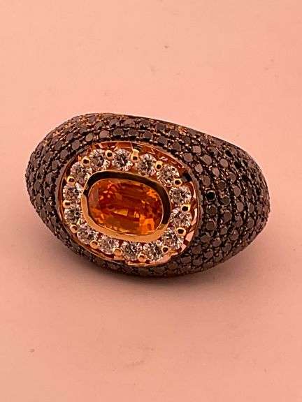CERTIFIED BRAND NEW 18K GOLD DIAMOND AND SAPPHIRE RING
