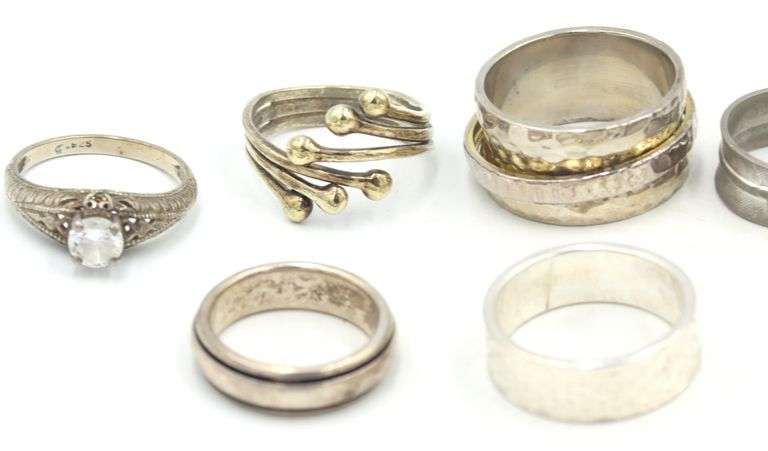 Group lot of Vintage 925 sterling silver rings