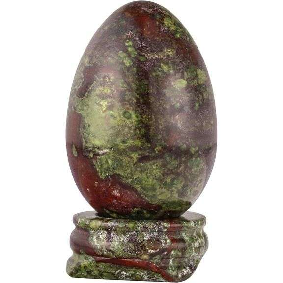 Dragon Blood Jasper Gemstone Egg with Stand