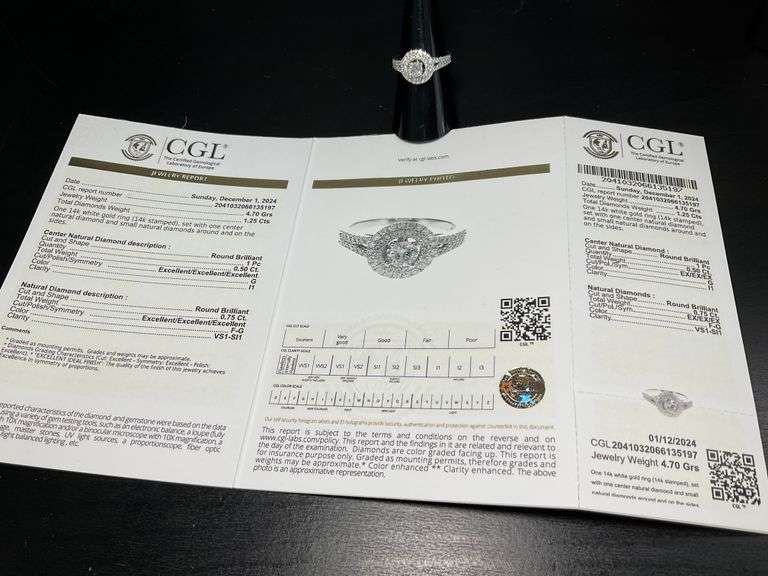 CERTIFIED BRAND NEW 14K WHITE GOLD DIAMOND ENGAGEMENT RING