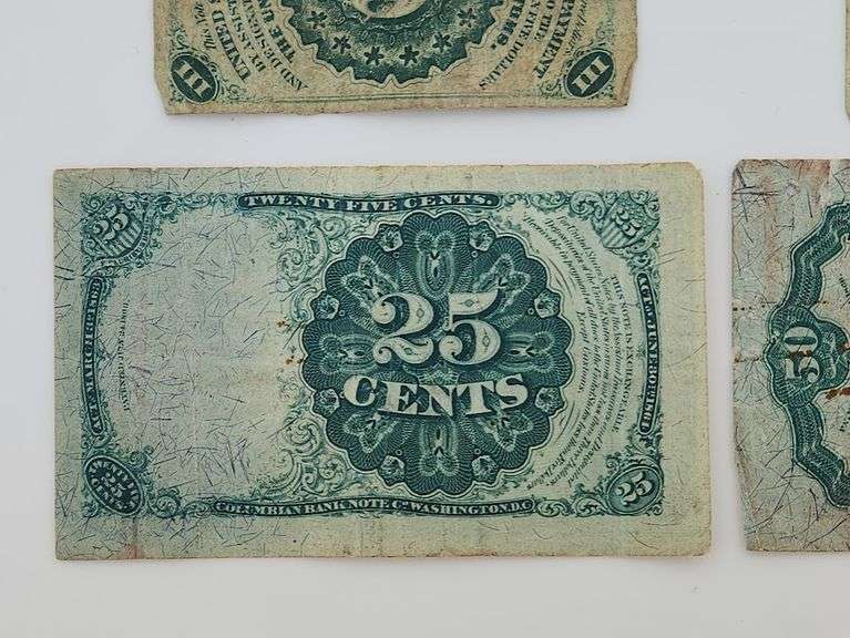 1863-1875 "Set Of 4" Fractional Currency, Circulated