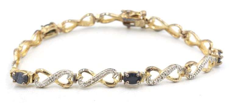 925 Sterling silver infinity link cubic zirconia bracelet