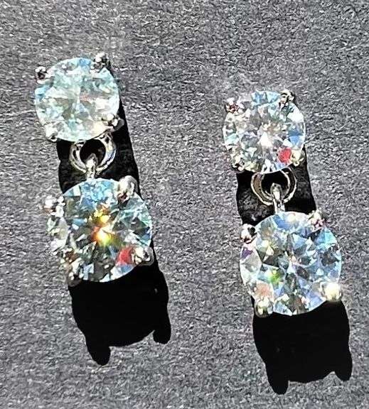 Sparkling 3.5 Cttw VVs1 Fire Moissanite Drop Earrings