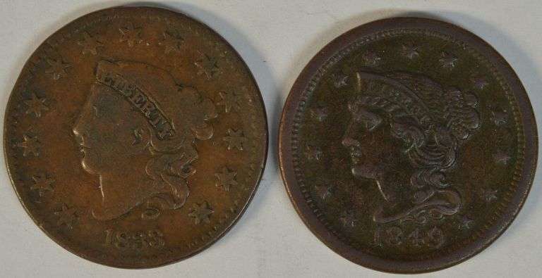 Very sharp and attractive 1833 & 1849 Large Cents