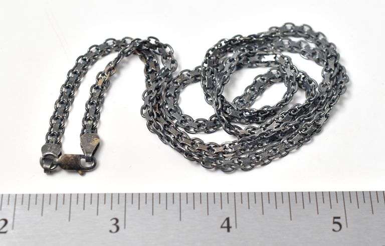 Mesh Chain Link Long Chain in Sterling Silver 14.4grams 24inch