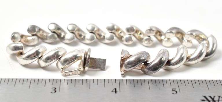 Spiral Link Bracelet in Sterling Silver 24.1grams
