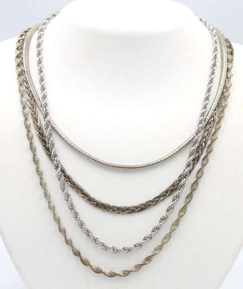 Group lot of 4 Vintage 925 sterling silver necklaces