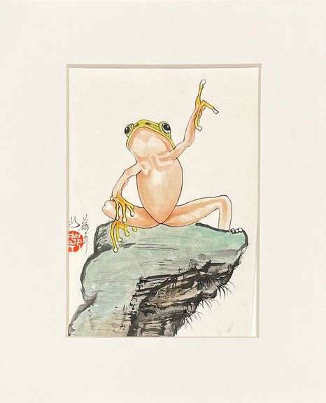 Exotic Frog Chinese Watercolor Yin Ping Zheng Untitled