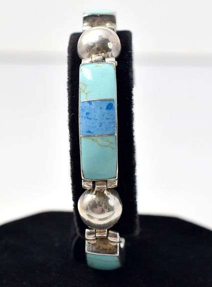 Mixed Blue Stone Bracelet in Sterling Silver 45.4grams