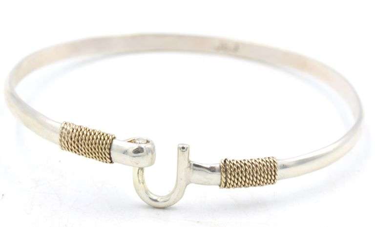 925 Sterling silver Bucket bangle bracelet