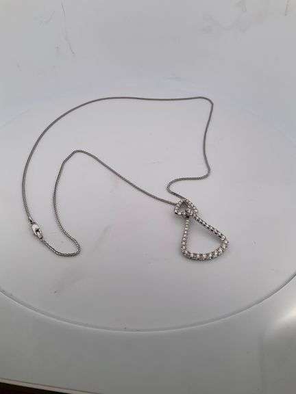 CERTIFIED BRAND NEW 14K WHITE GOLD NECKLACE WITH A 3.00 CARAT DIAMOND PENDANT