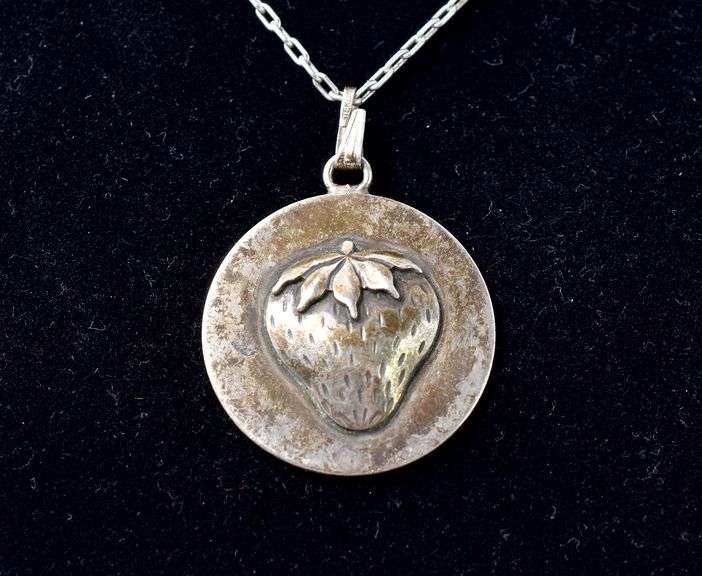 Strawberry Pendant Necklace in Sterling Silver