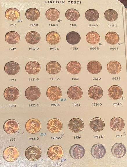 Partial Red Unc Lincoln Cent Set