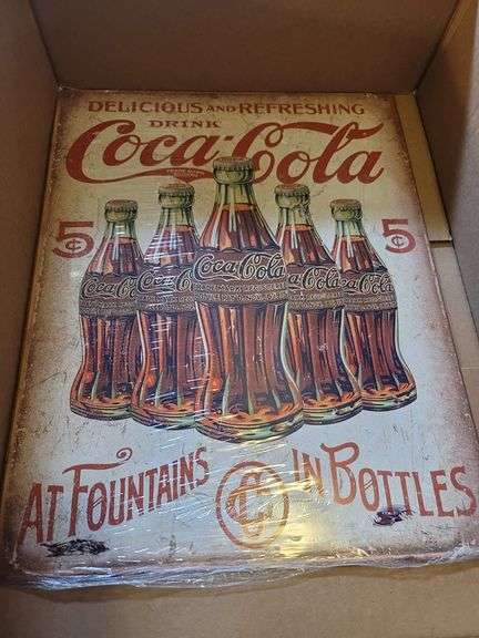 Coca-Cola 5 Bottles Retro Tin Sign