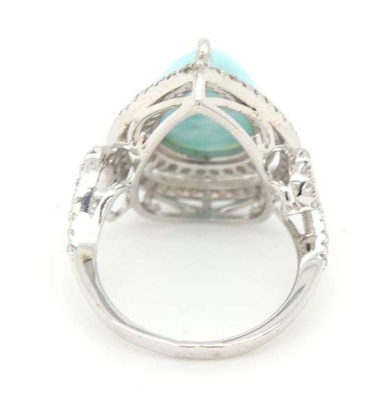 925 Sterling silver pear shaped stone and cubic zirconia ring