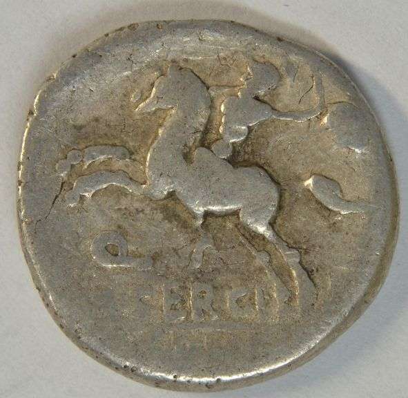 Nice M Sergius Silus Roman Republic Silver Denarius, 116-115 BC