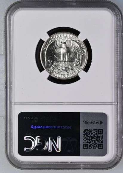 Outstanding BU 1944P Washington Quarter NGC Graded MS 67!