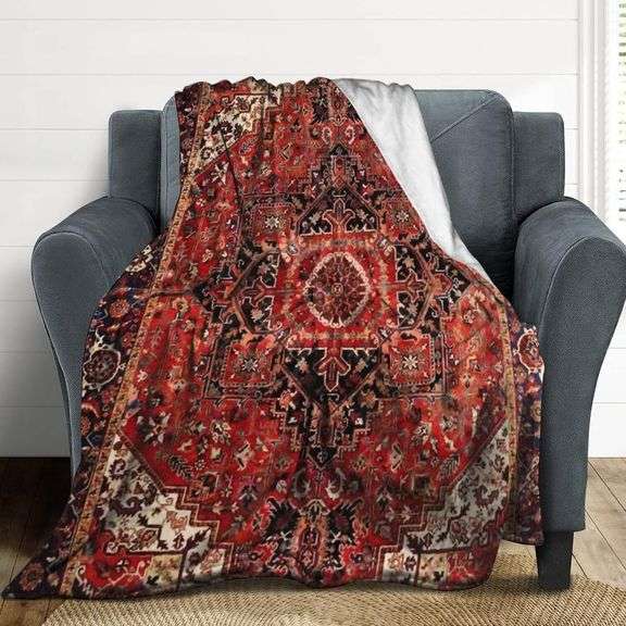 Persian Carpet Throw Blanket