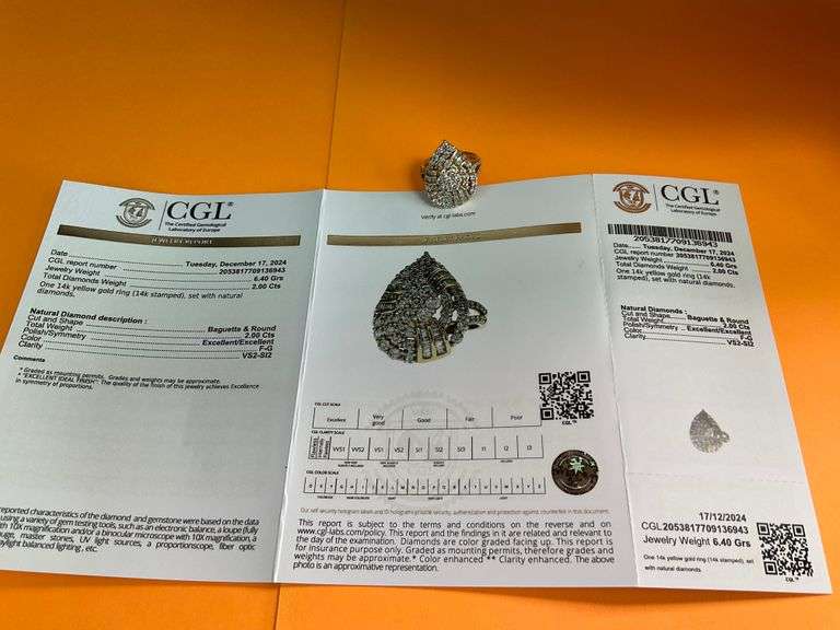 CERTIFIED 14K YELLOW GOLD DIAMOND RING