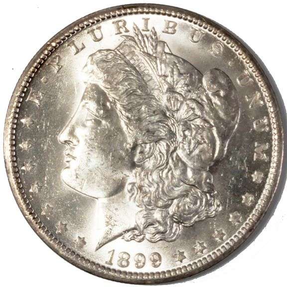 1899 O Frosty White BU Morgan Dollar