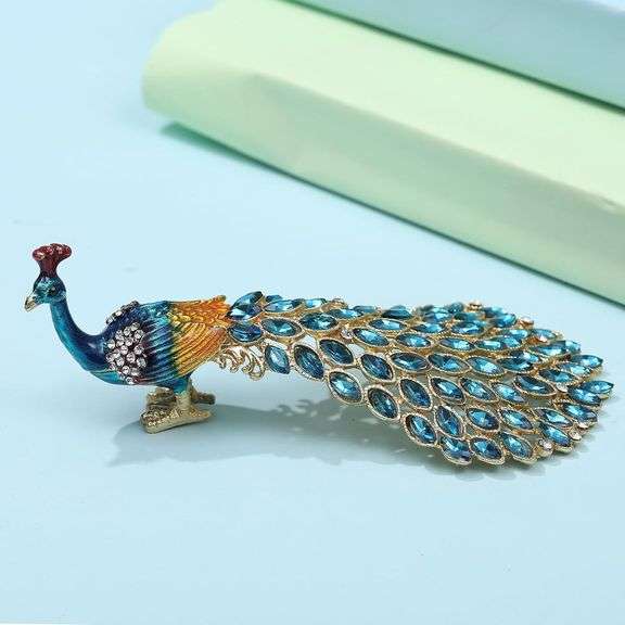 Hand-Painted Trinket Box with Crystal Rhinestones