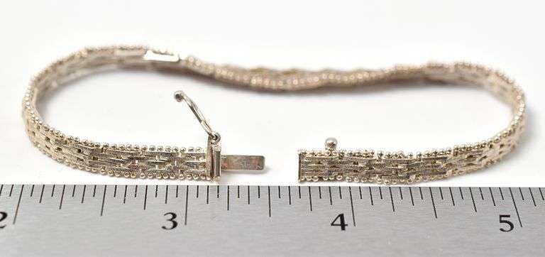 Braided Link Bracelet in Sterling Silver 13grams
