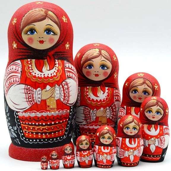 Handmade Russian Matryoshka Nesting Dolls