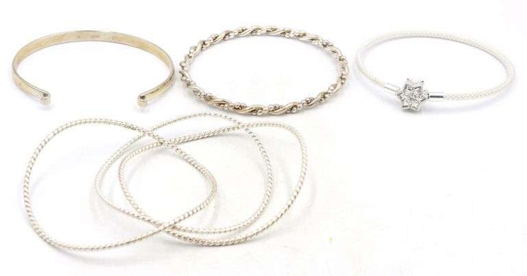 Group lot of 925 sterling silver bangles