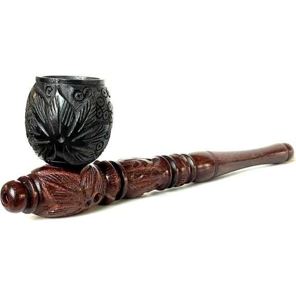 Carved Wooden Tobacco Pipe