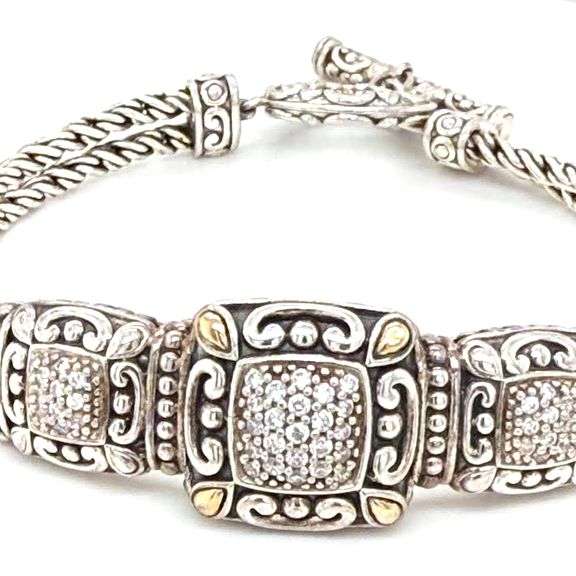 Angela by John Hardy sterling silver CZ toggle bracelet