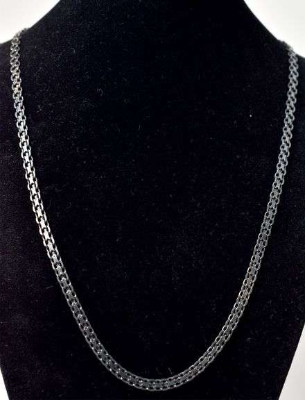 Mesh Chain Link Long Chain in Sterling Silver 14.4grams 24inch