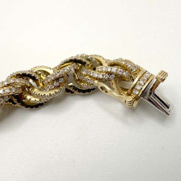 10k Spiral Chain Bracelet with Diamonds
