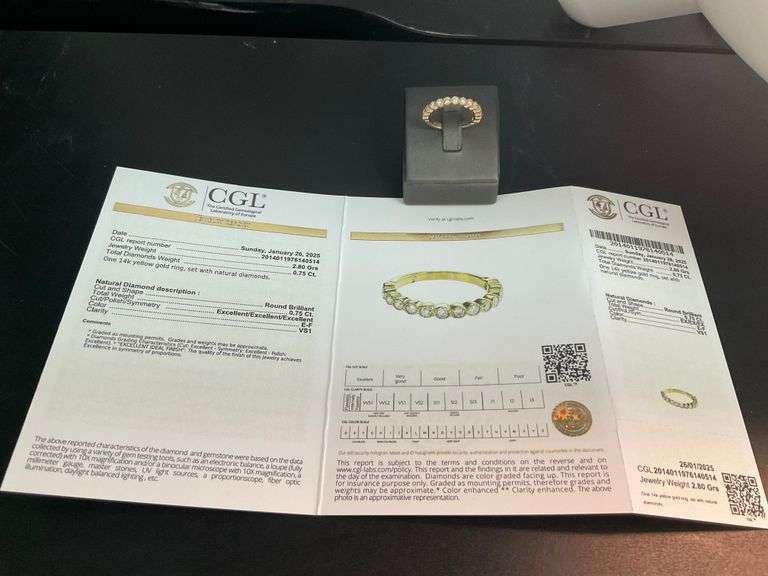 CERTIFIED BRAND NEW 14K YELLOW GOLD DIAMOND BAND