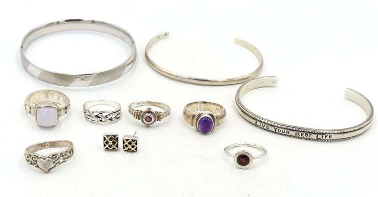 Group lot of Vintage 925 sterling silver mixed jewelry